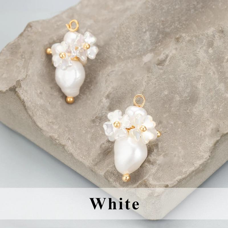 Flower Shape Charms 18k Plated DIY Pendants 2pcs/lot