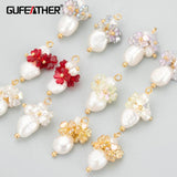 Flower Shape Charms 18k Plated DIY Pendants 2pcs/lot