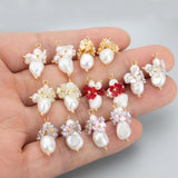 Flower Shape Charms 18k Plated DIY Pendants 2pcs/lot