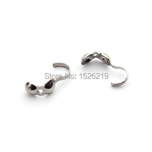100pcs 3.2*10mm Steel Tassel Caps End Caps Necklace Bracelet Toggle Clip F2211