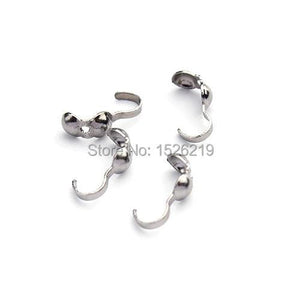 100pcs 3.2*10mm Steel Tassel Caps End Caps Necklace Bracelet Toggle Clip F2211