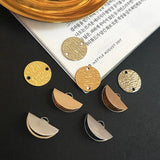 Copper Double Smooth Wafer Clip Earrings with Pendant