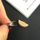 Copper Double Smooth Wafer Clip Earrings with Pendant