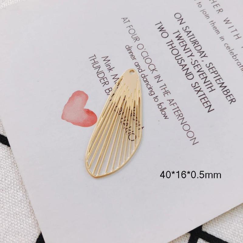 KC Plated Earring Accessories Metal Charms Pendant Necklace Diy Making 2pcs