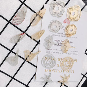 KC Plated Earring Accessories Metal Charms Pendant Necklace Diy Making 2pcs