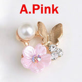 10PCS Alloy Button Blue&Pink Resin Flower Buttons For Clothing Diy Jewelry Sewin