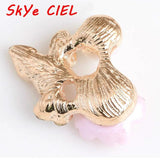 10PCS Alloy Button Blue&Pink Resin Flower Buttons For Clothing Diy Jewelry Sewin