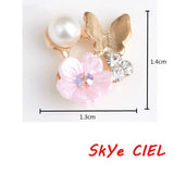 10PCS Alloy Button Blue&Pink Resin Flower Buttons For Clothing Diy Jewelry Sewin