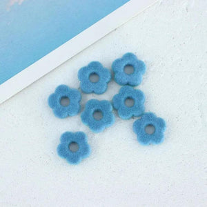 10 PCS 13mm Acrylic Flocking Flowers Earring DIY Supply