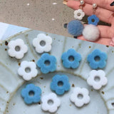 10 PCS 13mm Acrylic Flocking Flowers Earring DIY Supply