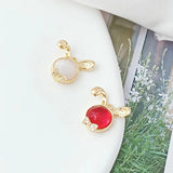 2 Pcs 14K Copper Clad Zircon Rabbit Pendant for DIY Bracelet Necklace Earring