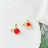 2 Pcs 14K Copper Clad Zircon Rabbit Pendant for DIY Bracelet Necklace Earring