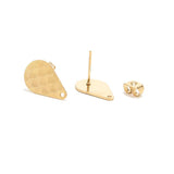 10pcs Golden Stainless Steel Waterdrop/Leaf Post Stud Earrings