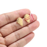 10pcs Golden Stainless Steel Waterdrop/Leaf Post Stud Earrings