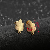 10pcs Golden Stainless Steel Waterdrop/Leaf Post Stud Earrings