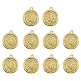 10pcs Golden Coin Charms Round Portrait Pendant DIY Jewelry Accessories