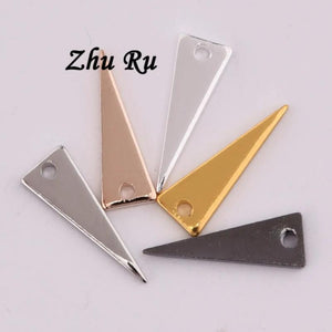 10pcs 17.5*6mm Triangle Copper Jewelry Findings DIY Crafts Supplies
