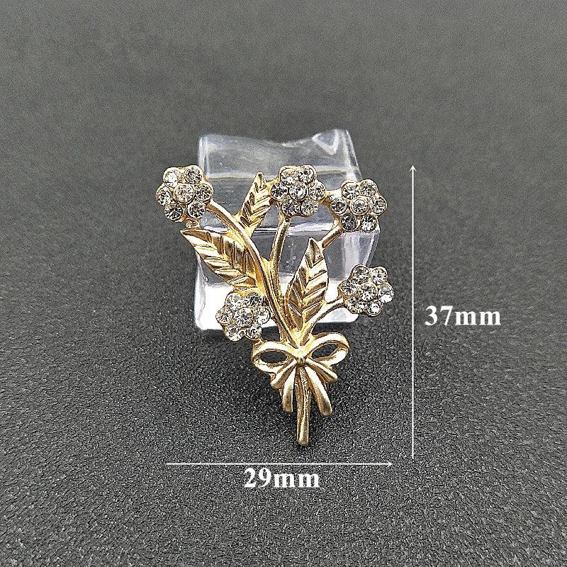 10 PCS Tree Branch Inlaid Rhinestone Charms Diy Jewelry Making Components