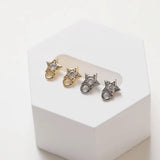 6PCS 14K Plated Zircon Star Earrings Studs Jewelry DIY Supplies