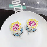 10pcs Colorful Flower Pendants for DIY Jewelry Making