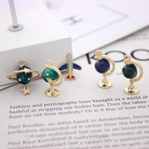 10Pcs Globe Enamel Charms Beads DIY Jewelry Making Findings