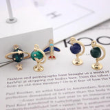 10Pcs Globe Enamel Charms Beads DIY Jewelry Making Findings
