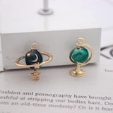 10Pcs Globe Enamel Charms Beads DIY Jewelry Making Findings