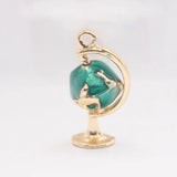 10Pcs Globe Enamel Charms Beads DIY Jewelry Making Findings
