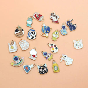 10Pcs Milk Spaceman Enamel Charms Beads for Jewelry Making