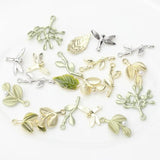 10Pcs Foliage Shape Alloy Pendant for DIY Jewelry Making