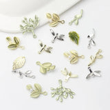 10Pcs Foliage Shape Alloy Pendant for DIY Jewelry Making