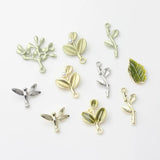 10Pcs Foliage Shape Alloy Pendant for DIY Jewelry Making