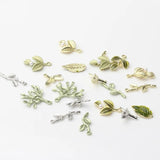 10Pcs Foliage Shape Alloy Pendant for DIY Jewelry Making