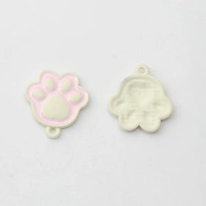 10Pcs Candy Cat Paw Print Alloy Pendant Jewelry Making Parts