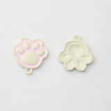 10Pcs Candy Cat Paw Print Alloy Pendant Jewelry Making Parts