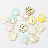 10Pcs Candy Cat Paw Print Alloy Pendant Jewelry Making Parts