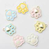 10Pcs Candy Cat Paw Print Alloy Pendant Jewelry Making Parts