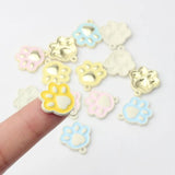 10Pcs Candy Cat Paw Print Alloy Pendant Jewelry Making Parts
