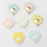 10Pcs Candy Cat Paw Print Alloy Pendant Jewelry Making Parts