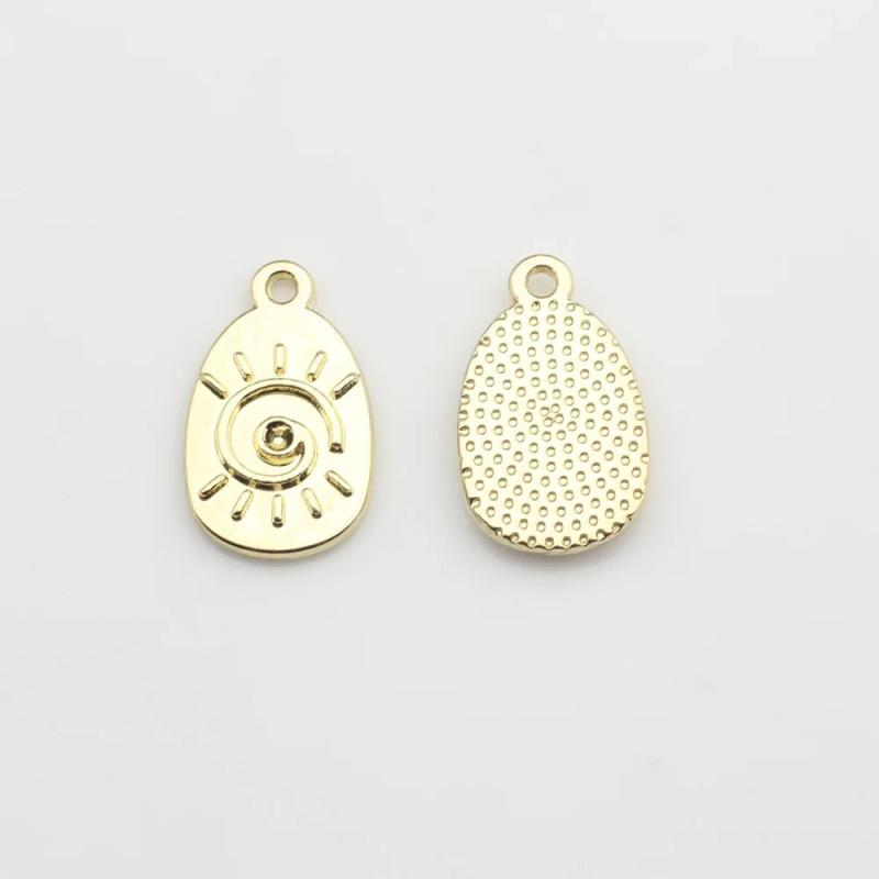 10Pcs Geometric Rose Coin Pendant for Jewelry Making DIY