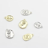 10Pcs Geometric Rose Coin Pendant for Jewelry Making DIY