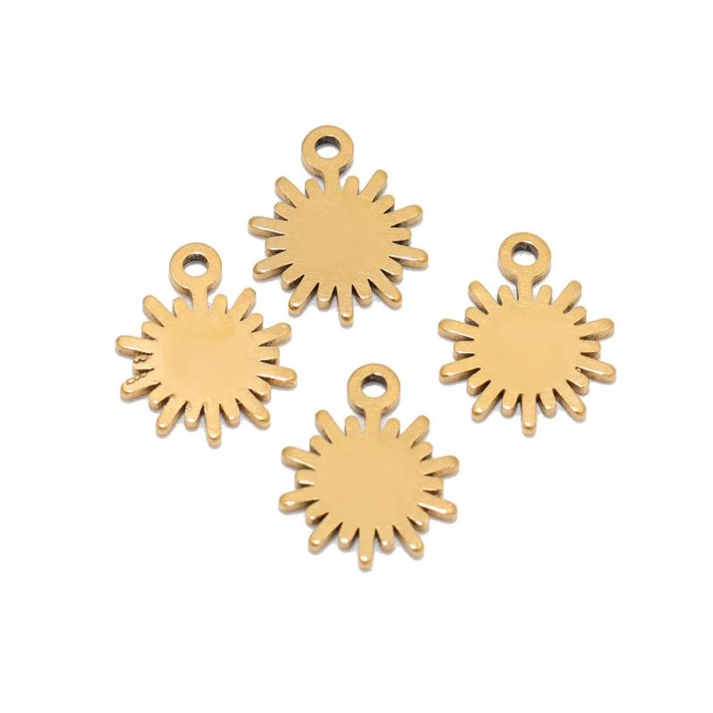 20pcs Stainless Steel Leaf Flower Pendant Charms for DIY Jewelry Making