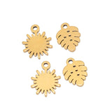 20pcs Stainless Steel Leaf Flower Pendant Charms for DIY Jewelry Making