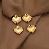 5pcs Love Heart Pendant Charms for Diy Jewelry Making