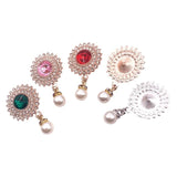 10x Rhinestone Pendants Metal 24mm Decorative Brooch Craft DIY Supplies