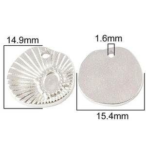 5pcs Stainless Steel Geometric Round Pendant Charms for DIY Jewelry Making