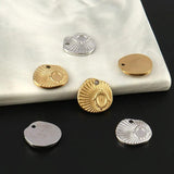 5pcs Stainless Steel Geometric Round Pendant Charms for DIY Jewelry Making