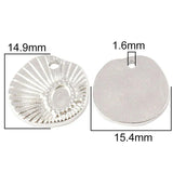5pcs Stainless Steel Geometric Round Pendant Charms for DIY Jewelry Making