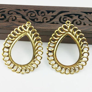 20pcs 57mm Filigree Flower Metal Charms for DIY Jewelry Making