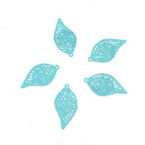 10pcs 13*25mm Brass Leaves Charms Filigree Earrings Findings Pendants